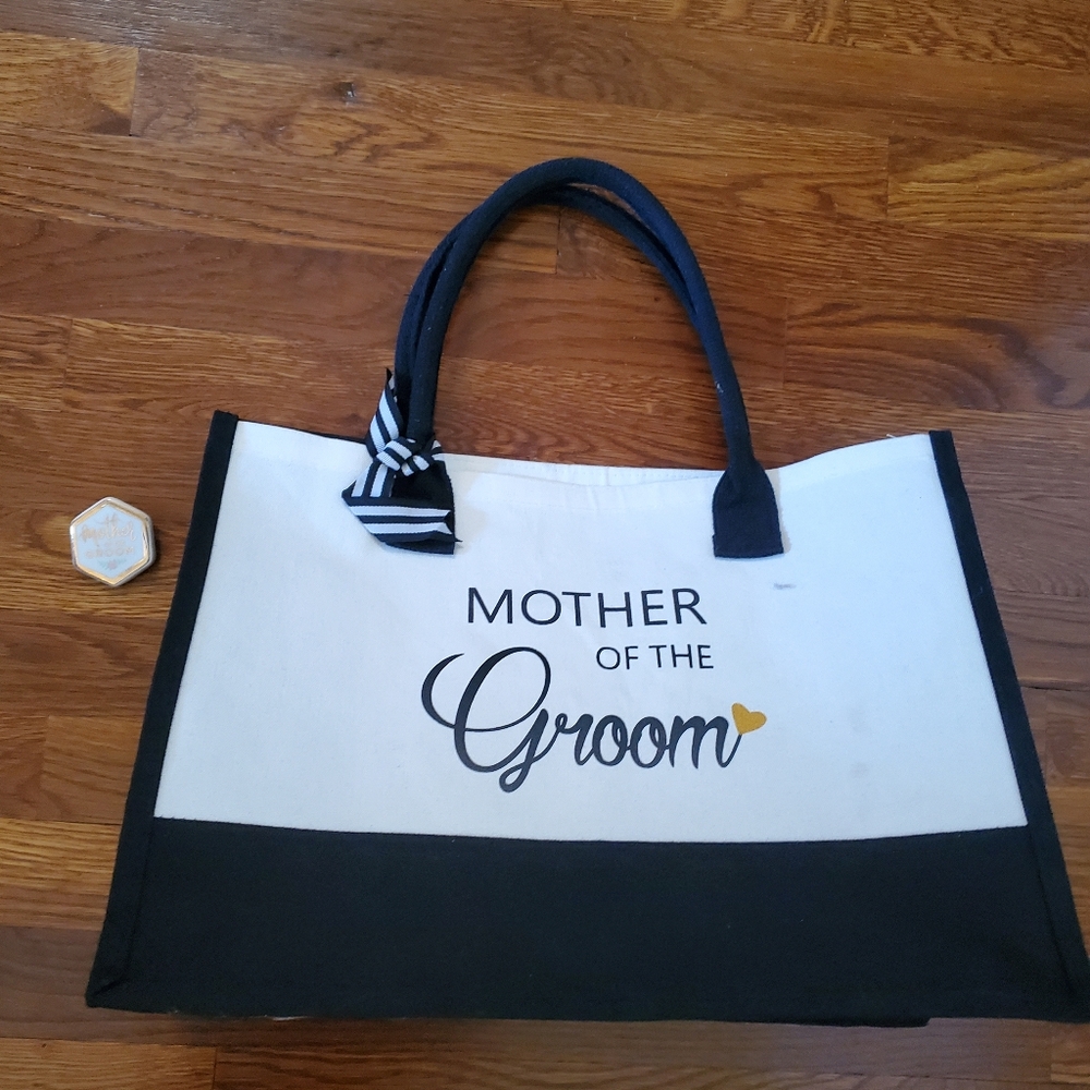 Mother of the Groom Tote Bag & Pin - Spacious & Stylish - Smoke/pet Free House